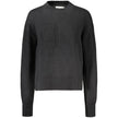 Black Cotton Women SweaterElevate your wardrobe with the quintessence of sophistication – the Calvin Klein Long-Sleeved Sweater. Crafted from a premium blend of cotton and wool, this high neck gem offers comfort with a dash of luxury. Featuring an elegant