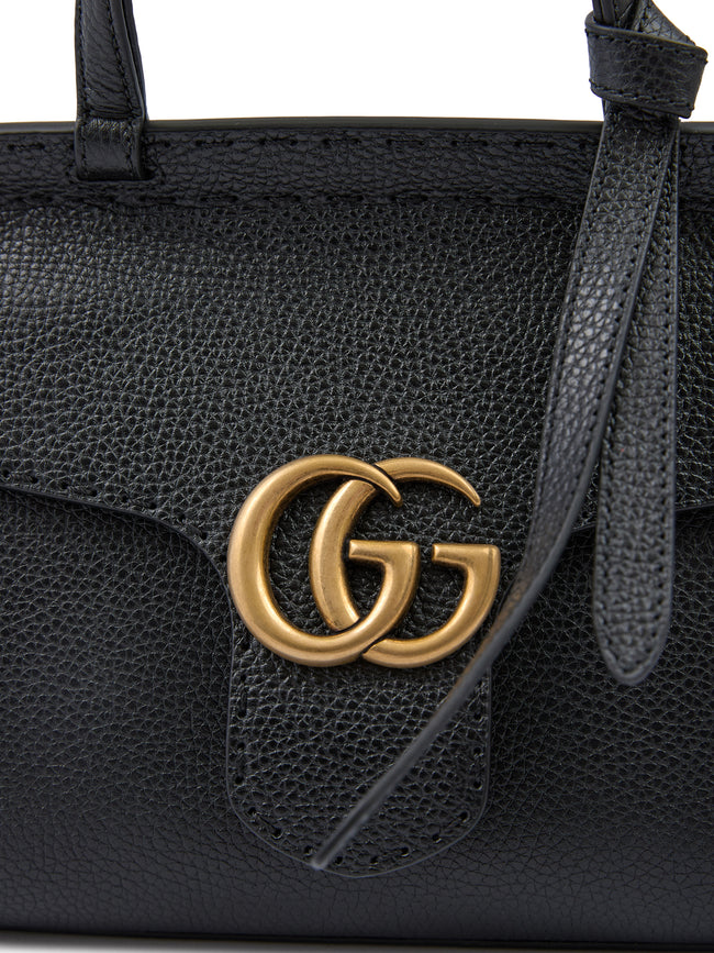 Black Leather GG Marmont HandbagGUCCI Gorgeous brand new, 100% Authentic Gucci women’s Black Leather GG Marmont Handbag. Model: GG Marmont Cellarius Color: Black/ Gold Hardware Material: 100% Leather 110cm removable and adjustable shoulder strap shoulder