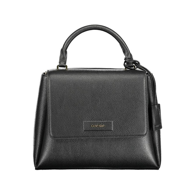 Black Polyester Women HandbagStep into the vanguard of fashion with the Calvin Klein handbag, expertly designed to encapsulate both functionality and elegance. This sophisticated accessory is a testament to the mindful fashionista, boasting 100% recycled