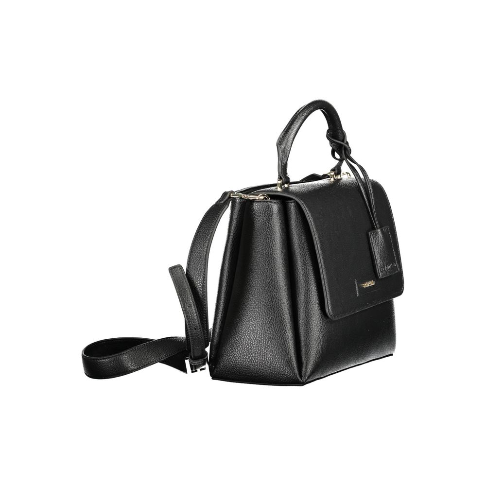 Black Polyester Women HandbagStep into the vanguard of fashion with the Calvin Klein handbag, expertly designed to encapsulate both functionality and elegance. This sophisticated accessory is a testament to the mindful fashionista, boasting 100% recycled