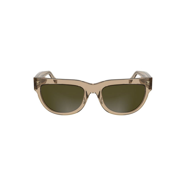 Brown Acetate Women SunglassesExperience the epitome of trend-setting style with these Calvin Klein sunglasses, a must-have accessory for any fashion connoisseur. Crafted with a chic acetate frame that contours to a flattering square lens, these sunglasse
