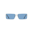 Blue Metal Women SunglassDelve into the world of chic sophistication with these striking Calvin Klein sunglasses. Crafted with precision, their metal frames boast a sleek rectangular lens that will elevate any ensemble. The captivating blue lenses not onl