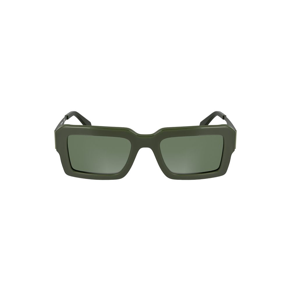Green Acetate Women SunglassesMake a statement with Calvin Klein’s sleek sophistication. These sunglasses feature an acetate frame that perfectly encapsulates modern refinement. The rectangular green lenses lend an air of mysterious allure while ensuring
