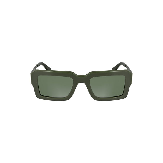 Green Acetate Women SunglassesMake a statement with Calvin Klein’s sleek sophistication. These sunglasses feature an acetate frame that perfectly encapsulates modern refinement. The rectangular green lenses lend an air of mysterious allure while ensuring