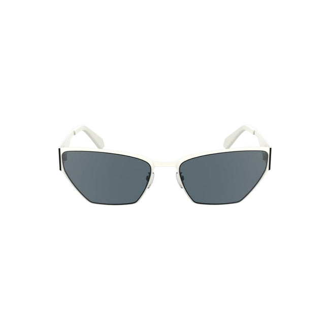 White Metal Women SunglassDare to make a statement with these striking Calvin Klein sunglasses, where modern sophistication meets fierce style. Constructed with a sleek metal frame, they feature a captivating cat-eye shape that will set you apart from the