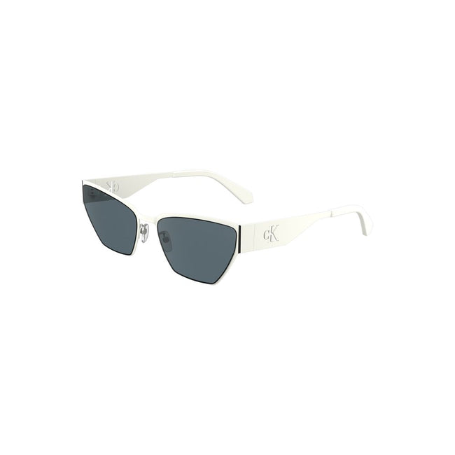 White Metal Women SunglassDare to make a statement with these striking Calvin Klein sunglasses, where modern sophistication meets fierce style. Constructed with a sleek metal frame, they feature a captivating cat-eye shape that will set you apart from the