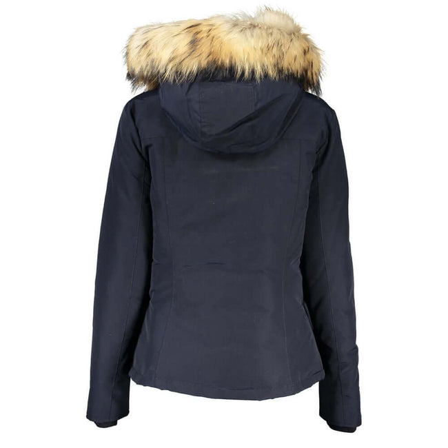 Blue Cotton Jackets & CoatLONG SLEEVED JACKET WITH HOOD AND REMOVABLE FUR, 2 POCKETS, ZIP AND BUTTONS, LOGOBlue Cotton Jackets & Coat${tagsWoolrichAulae Blue Cotton Jackets & Coat WoolrichAulae Blue Cotton Jackets & Coat LONG SLEEVED JACKET WITH HOOD AND