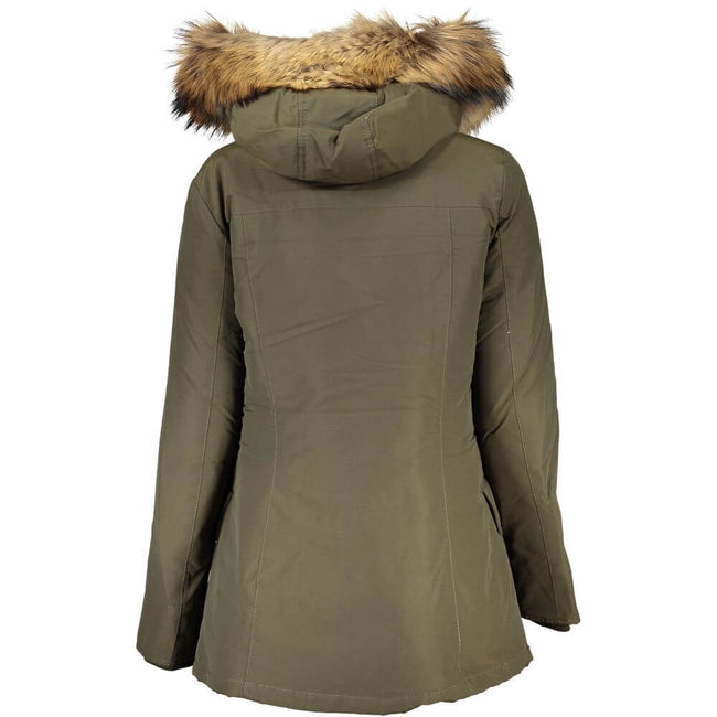 Green Cotton Jackets & CoatLONG SLEEVED JACKET WITH HOOD AND REMOVABLE FUR, 2 POCKETS, ZIP AND BUTTONS, LOGOGreen Cotton Jackets & Coat${tagsWoolrichAulae Green Cotton Jackets & Coat WoolrichAulae Green Cotton Jackets & Coat LONG SLEEVED JACKET WITH HOOD