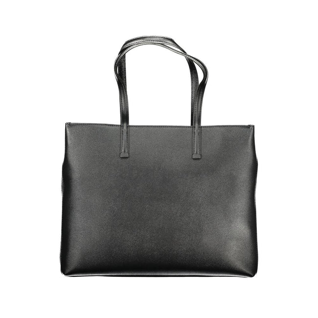 Black Polyethylene Women HandbagDiscover the epitome of modern elegance with this Calvin Klein handbag. Crafted with meticulous attention to detail, it boasts contrasting accents that set the tone for a bold fashion statement. Keep your essentials organiz