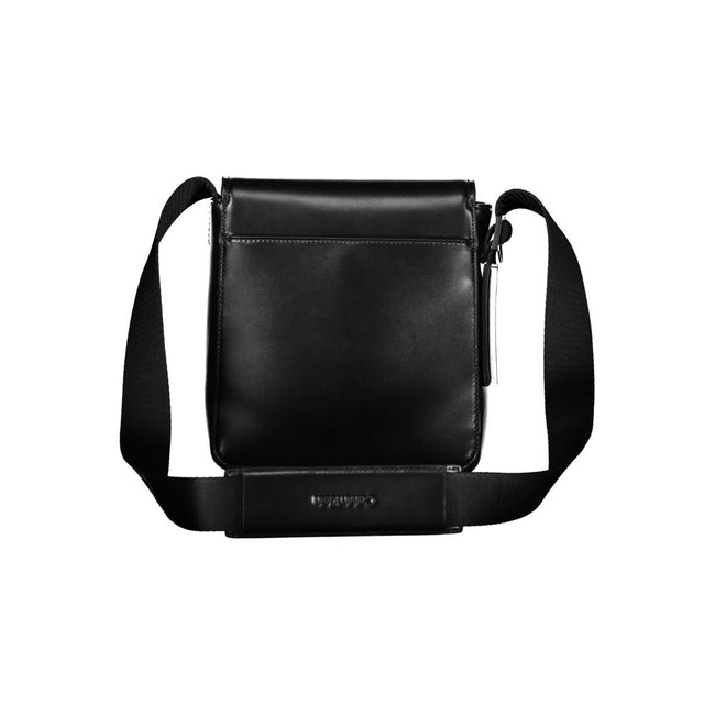 Sleek Black Shoulder Bag with Logo DetailElevate your everyday style with this sleek and functional shoulder bag by Calvin Klein. Crafted with a blend of polyester and polyethylene for durability, it features an adjustable shoulder strap for personalized