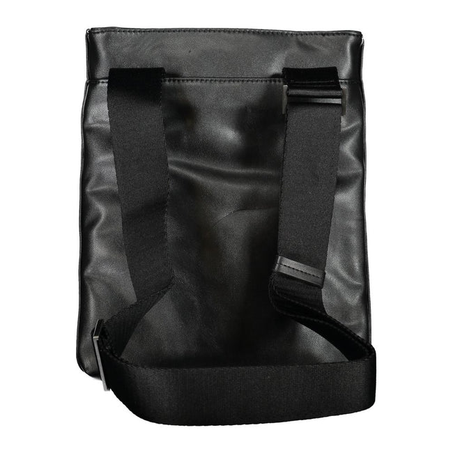 Sleek Black Shoulder Bag with Contrast DetailsDiscover functional elegance with this Calvin Klein shoulder bag, perfect for the modern man on the go. Crafted with sustainability in mind, featuring 50% recycled polyester, this accessory does not compromise