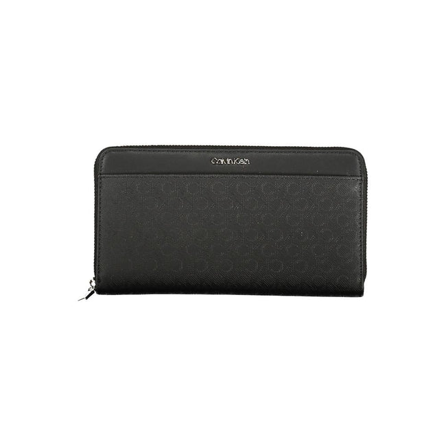 Black Polyester Women WalletElevate your everyday essentials with the Calvin Klein sophistication in this sleek wallet. Designed for the modern trendsetter, this wallet offers a dual-compartment design that is both elegant and practical. An external pocke