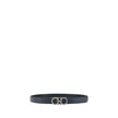 Black Calf Leather Bos Taurus Regular BeltFerragamo’s Reversible leather Belt features a double-face design that allows you to choose between two different looks. The metal buckle is embellished with the brand’s iconic Gancini logo, with the Ferragamo sig