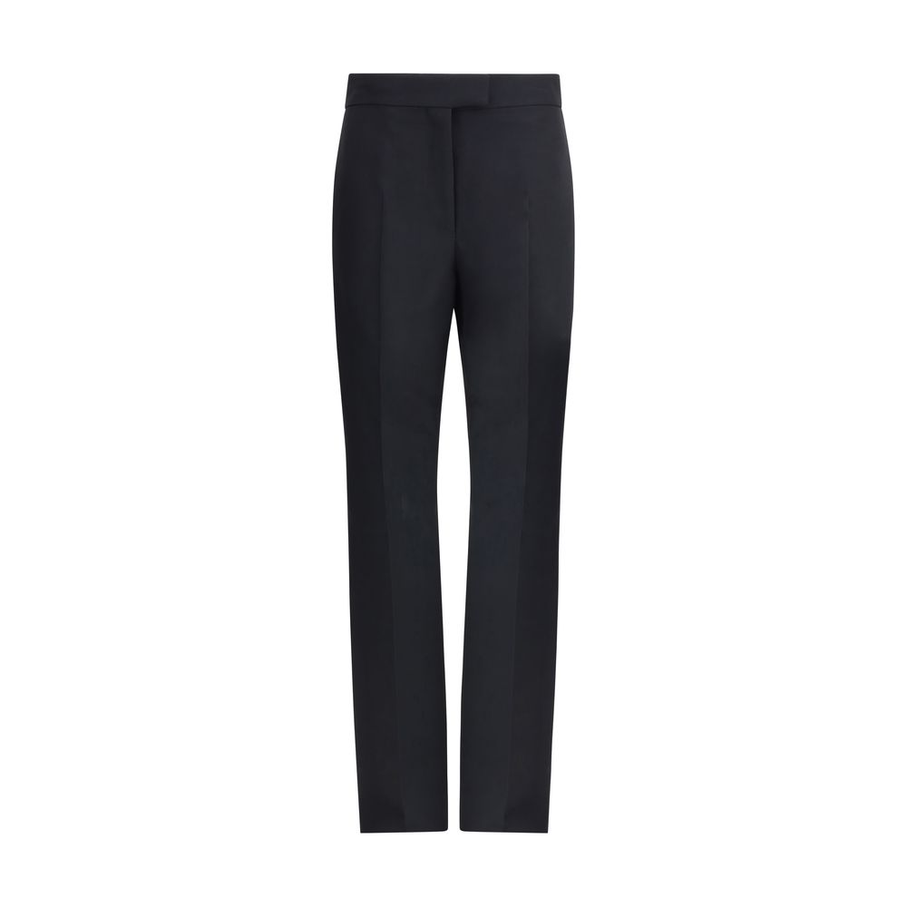 Black Viscose Casual PantsFerragamo’s tailored Pants exemplify elegance and handcrafted perfection. Featuring a straight front pleat pattern, these pants offer a refined silhouette and an impeccable fit. The front zip-and-hook closure ensures a secure and