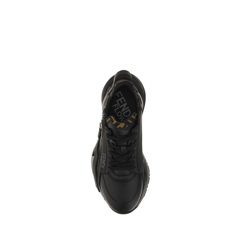 Black Calf Leather Bos Taurus Athletic SneakersThe Fendi Flow Running Sneakers are a perfect balance between sporty style and distinctive design, designed for those seeking a bold and functional look. The structured sole on the heel offers excellent grip