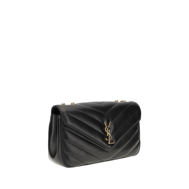 Black Calf Leather Bos Taurus Shoulder BagThe LouLou Shoulder Bag by Saint Laurent is an icon of timeless elegance. Crafted with the unmistakable quilted design, it features a front closure with magnetic flap embellished with the brass logo applied on the