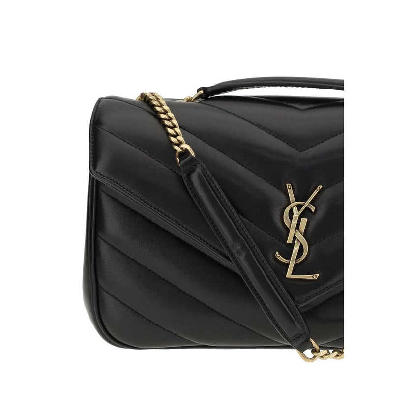 Black Calf Leather Bos Taurus Shoulder BagThe LouLou Shoulder Bag by Saint Laurent is an icon of timeless elegance. Crafted with the unmistakable quilted design, it features a front closure with magnetic flap embellished with the brass logo applied on the