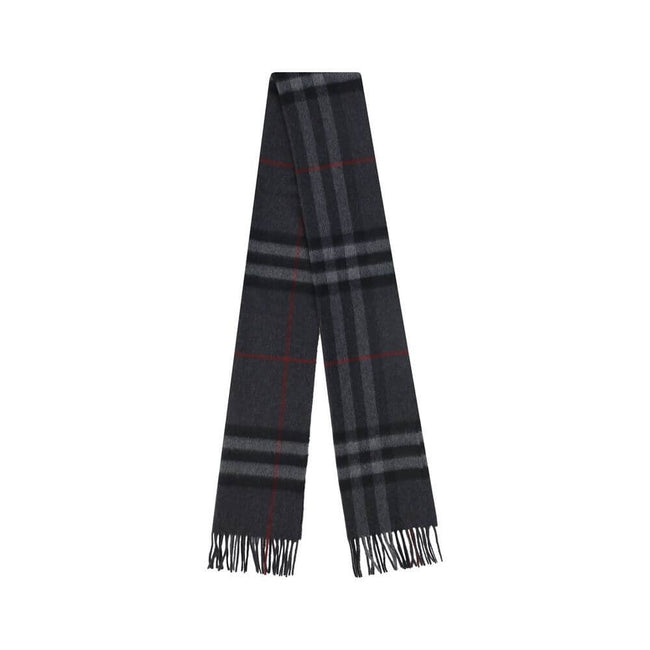 Gray Cashmere ScarfCashmere Scarf by Burberry, frayed hems, iconic all-over Archivio Check pattern. Season: AW25 Composition: 100% Kashmir/capra Hircus MADE IN GREAT BRITAINGray Cashmere Scarf${tagsBurberryAulae Gray Cashmere Scarf BurberryAulae Gray Cash