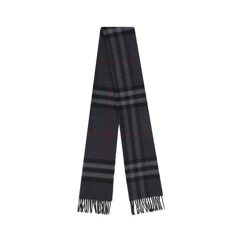 Gray Cashmere ScarfCashmere Scarf by Burberry, frayed hems, iconic all-over Archivio Check pattern. Season: AW25 Composition: 100% Kashmir/capra Hircus MADE IN GREAT BRITAINGray Cashmere Scarf${tagsBurberryAulae Gray Cashmere Scarf BurberryAulae Gray Cash