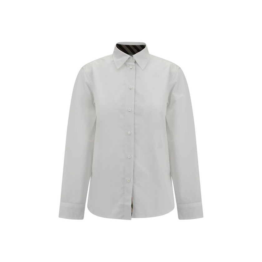 White Cotton Dress ShirtBurberry’s Cotton Shirt revisits a wardrobe classic with discreet nods to the brand’s heritage. The essential design with a classic collar, front placket and button cuffs is enhanced by patterned Archivio Check details cleverly tuc