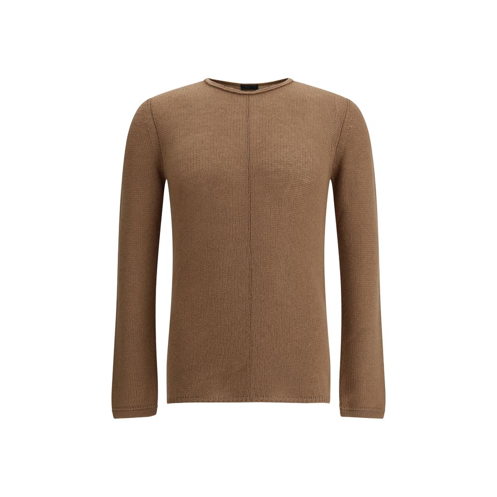 Brown Cashmere Cashmere SweaterPrada’s monochrome cashmere crew neck Sweater is an iconic garment that combines elegance and comfort. Crafted from high-quality pure cashmere, it features a refined knit design with monochrome workmanship, perfect for those