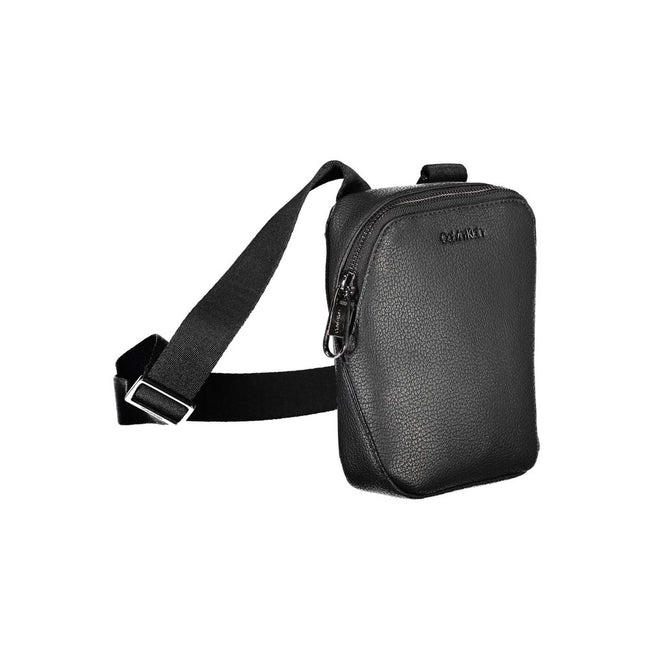Sleek Black Shoulder Bag with Logo DetailDiscover the perfect blend of style and practicality with this sleek black shoulder bag, designed for the modern individual on the go. Featuring an adjustable shoulder strap for customized comfort, a handy external