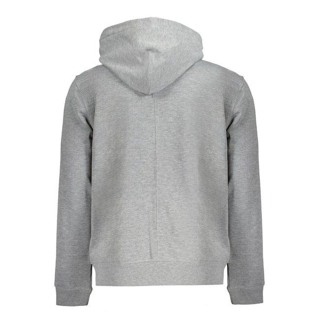 Gray Recycled Polyester Men HoodieDive into the epitome of sporty luxury with Calvin Klein’s latest creation—the sleek, long-sleeved sports hoodie that exudes effortless style. A standout piece for the eco-conscious trendsetter, it’s crafted from 100% rec