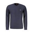 Blue Cotton Men SweaterIndulge in understated luxury with this exquisite Hugo Boss sweater. Crafted with a blend of 95% cotton and a hint of 5% cashmere, it offers unmatched comfort with a touch of sophistication. The long sleeves and snug crew neck provi