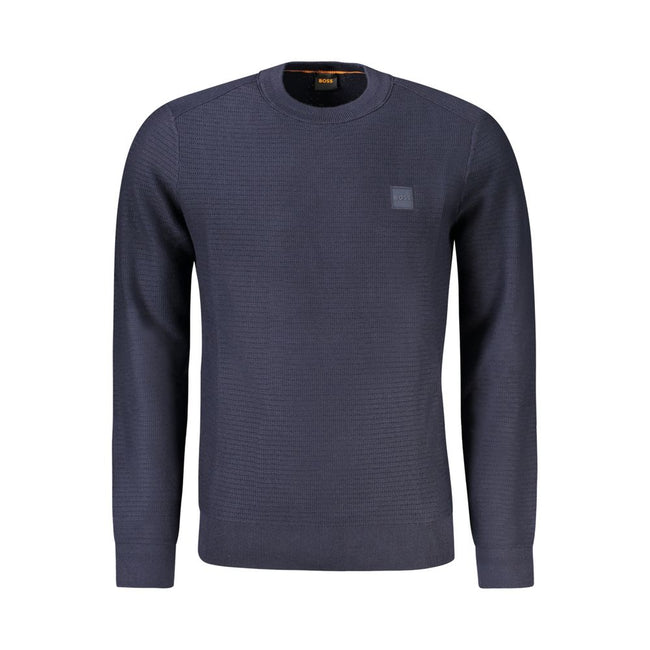 Blue Cotton Men SweaterIndulge in understated luxury with this exquisite Hugo Boss sweater. Crafted with a blend of 95% cotton and a hint of 5% cashmere, it offers unmatched comfort with a touch of sophistication. The long sleeves and snug crew neck provi