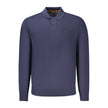 Blue Wool Mens SweaterDress in sophistication with this Hugo Boss long-sleeved sweater, epitomizing the blend of luxury and casual style. The striking blue hue is perfectly complemented by the distinctive Hugo Boss embroidery and logo, adding that touch o