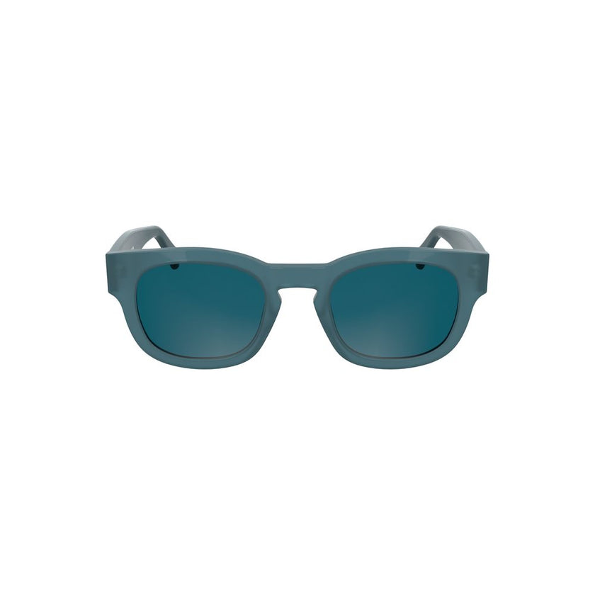 Blue Acetate Women SunglassElevate your sunny-day style with these Calvin Klein sunglasses. Crafted with a sleek acetate frame, they feature a modern round lens tinted in a captivating blue for a statement look that turns heads. Perfectly sized with a len