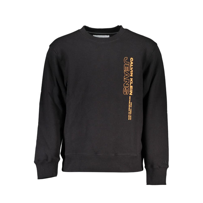 Black Cotton Men SweaterElevate your wardrobe with Calvin Klein’s perfect blend of comfort and style—a long-sleeved sweatshirt that makes a statement without saying a word. Its crewneck design and snug fleece ensure those chilly days are met with a warm e