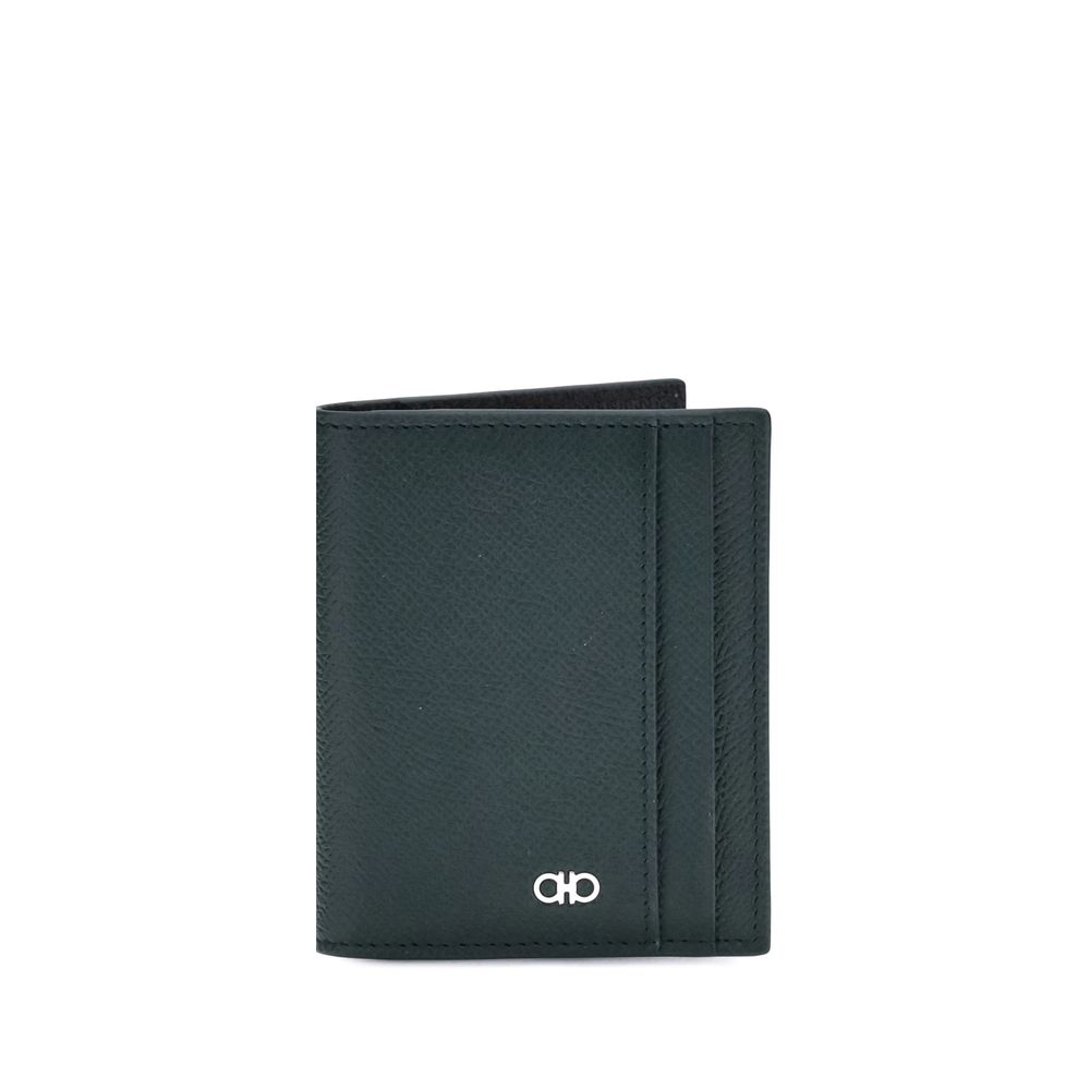 Black Lamb Ovis Aries Aries WalletFerragamo’s leather Card Holder combines elegance and functionality in a compact, refined design. Made of fine grained leather, it features slots both inside and out, offering surprisingly generous capacity, ideal for the