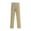 Beige Cotton Chino PantsPrada’s chino Pants offer essential elegance with contemporary style. Featuring a front zipper and button closure, they feature two side welt pockets and back pockets, one of which is embellished with the brand’s iconic logo. Waist