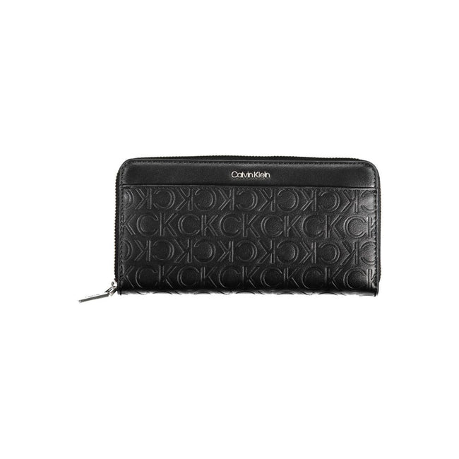 Black Polyethylene Women WalletUnveil the epitome of sophistication with this sleek Calvin Klein wallet, perfect for the modern trendsetter who values form and function. Boasting five compartments and double card slots, it’s a blend of style and security