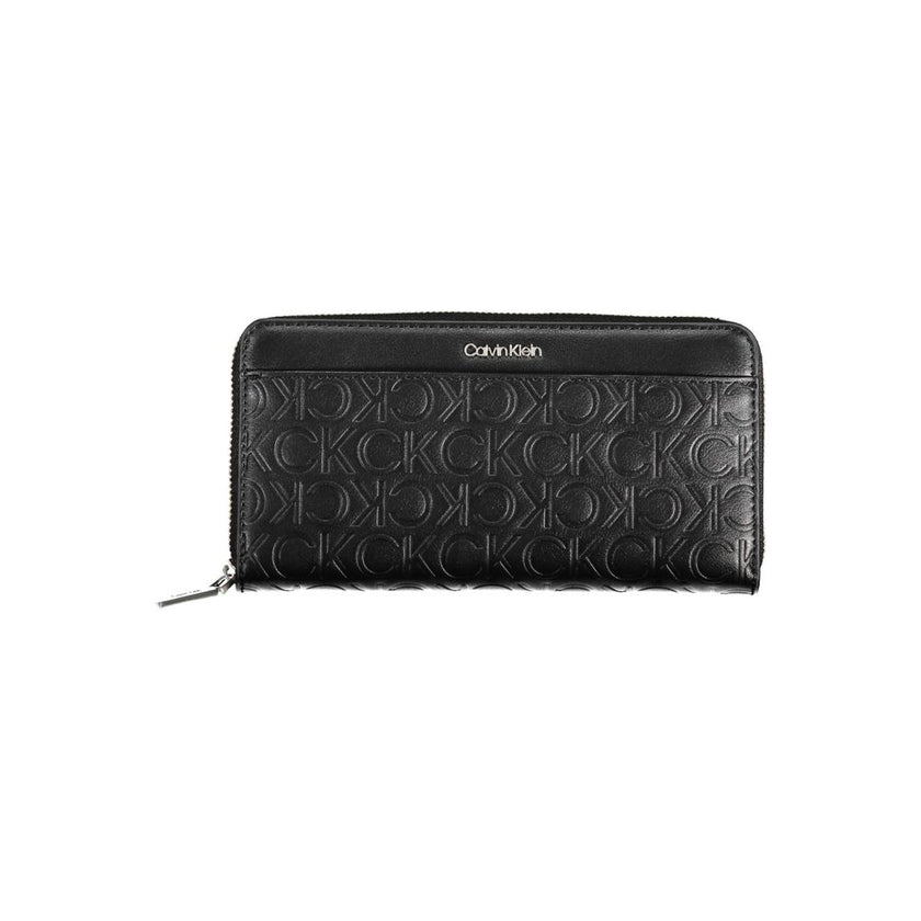 Black Polyethylene Women WalletUnveil the epitome of sophistication with this sleek Calvin Klein wallet, perfect for the modern trendsetter who values form and function. Boasting five compartments and double card slots, it’s a blend of style and security