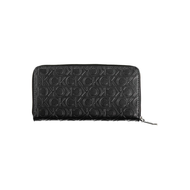 Black Polyethylene Women WalletUnveil the epitome of sophistication with this sleek Calvin Klein wallet, perfect for the modern trendsetter who values form and function. Boasting five compartments and double card slots, it’s a blend of style and security