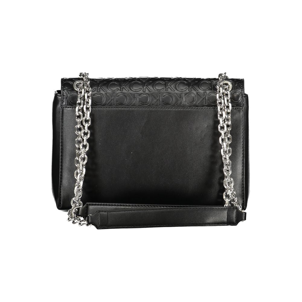 Black Polyester HandbagBAG 2 CHAIN SHOULDER HANDLES, 1 EXTERNAL POCKET, 1 INTERNAL POCKET, 2 COMPARTMENTS, CONTRASTING DETAILS, SWIVEL CLOSURE, LOGO, 50% RECYCLED POLYESTERBlack Polyester Handbag${tagsCalvin KleinAulae Black Polyester Handbag Calvin Klein