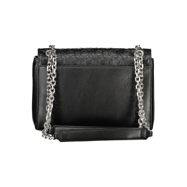 Black Polyester HandbagBAG 2 CHAIN SHOULDER HANDLES, 1 EXTERNAL POCKET, 1 INTERNAL POCKET, 2 COMPARTMENTS, CONTRASTING DETAILS, SWIVEL CLOSURE, LOGO, 50% RECYCLED POLYESTERBlack Polyester Handbag${tagsCalvin KleinAulae Black Polyester Handbag Calvin Klein
