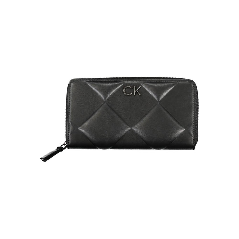 Sleek Black RFID Blocking Wallet - Chic AccessoryUnveil the essence of sophistication with Calvin Klein’s sleek wallet, a perfect blend of functionality and style. Crafted with precision, this wallet features five distinct compartments, a coin purse, and
