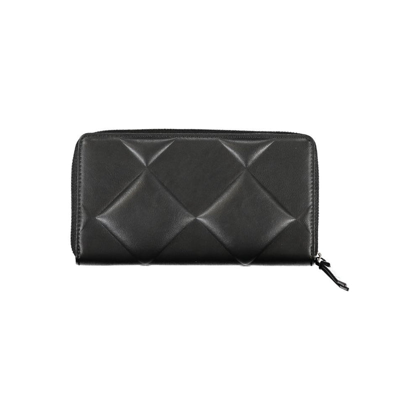 Sleek Black RFID Blocking Wallet - Chic AccessoryUnveil the essence of sophistication with Calvin Klein’s sleek wallet, a perfect blend of functionality and style. Crafted with precision, this wallet features five distinct compartments, a coin purse, and