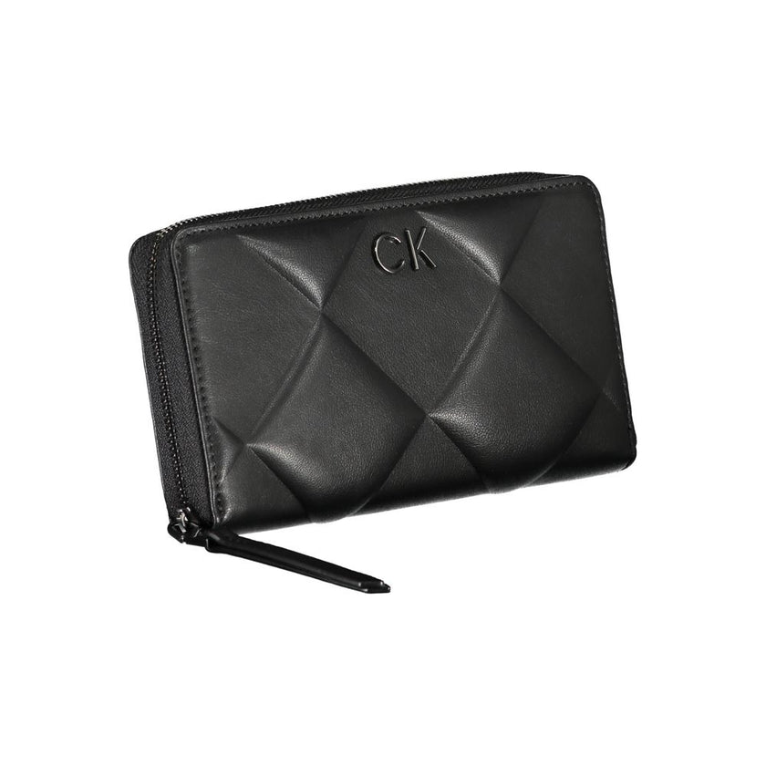Sleek Black RFID Blocking Wallet - Chic AccessoryUnveil the essence of sophistication with Calvin Klein’s sleek wallet, a perfect blend of functionality and style. Crafted with precision, this wallet features five distinct compartments, a coin purse, and