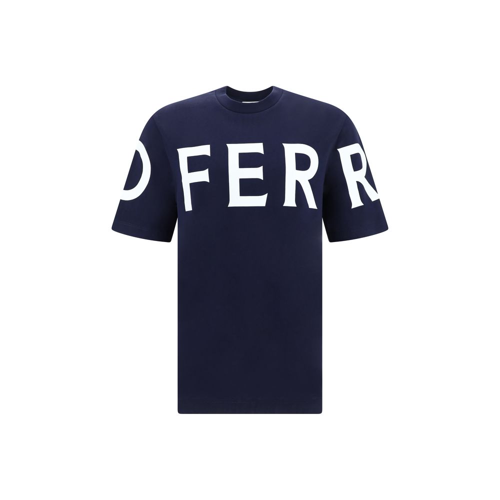 Blue Cotton T-ShirtCotton T-Shirt by Ferragamo, ribbed crew neck, contrasting iconic brand monogram on front and back, regular fit. Season: AW25 Composition: 100% Cotton MADE IN ITALYBlue Cotton T-Shirt${tagsFerragamoAulae Blue Cotton T-Shirt FerragamoAul