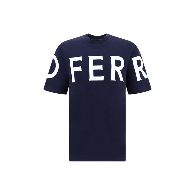 Blue Cotton T-ShirtCotton T-Shirt by Ferragamo, ribbed crew neck, contrasting iconic brand monogram on front and back, regular fit. Season: AW25 Composition: 100% Cotton MADE IN ITALYBlue Cotton T-Shirt${tagsFerragamoAulae Blue Cotton T-Shirt FerragamoAul