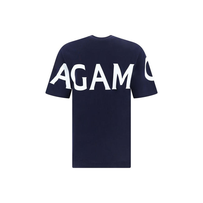 Blue Cotton T-ShirtCotton T-Shirt by Ferragamo, ribbed crew neck, contrasting iconic brand monogram on front and back, regular fit. Season: AW25 Composition: 100% Cotton MADE IN ITALYBlue Cotton T-Shirt${tagsFerragamoAulae Blue Cotton T-Shirt FerragamoAul