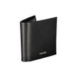 Elegant Black Leather Wallet with RFID BlockingStep up your accessory game with the sleek and practical Calvin Klein black leather wallet. This premium wallet features two compartments for currency, a secure coin purse, and dual card spaces to keep your e