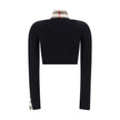 Black Elastane SweatshirtCynthia Sweatshirt by Burberry, cropped turtleneck design, front zipper closure, stretch design, bands with the brand’s iconic Archivio Check pattern, slim fit. Season: AW25 Composition: 14% Elastane 86% Polyamide MADE IN PORTUGAL