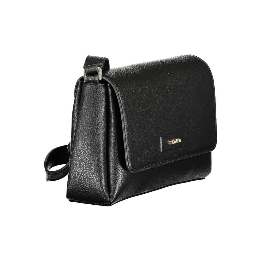 Black Polyester Women HandbagDare to make a sustainable statement with the Calvin Klein handbag, where eco-conscious fashion meets sleek design. Crafted from a blend of recycled materials, this bag features an adjustable shoulder trap for versatile carry,