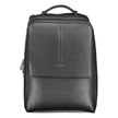 Black Polyester Men BackpackDiscover the epitome of urban sophistication with this Calvin Klein backpack. Crafted with a conscientious approach to fashion, it boasts a sleek black finish complemented by contrasting details, offering a bold statement piece