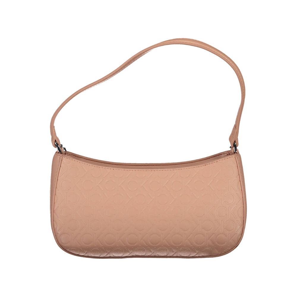 Pink Polyester Women HandbagElevate your style quotient with this stunning Calvin Klein handbag, a perfect blend of fashion and sustainability. Adorned with a bold pink hue, this bag features a versatile chain handle with an additional shoulder handle for